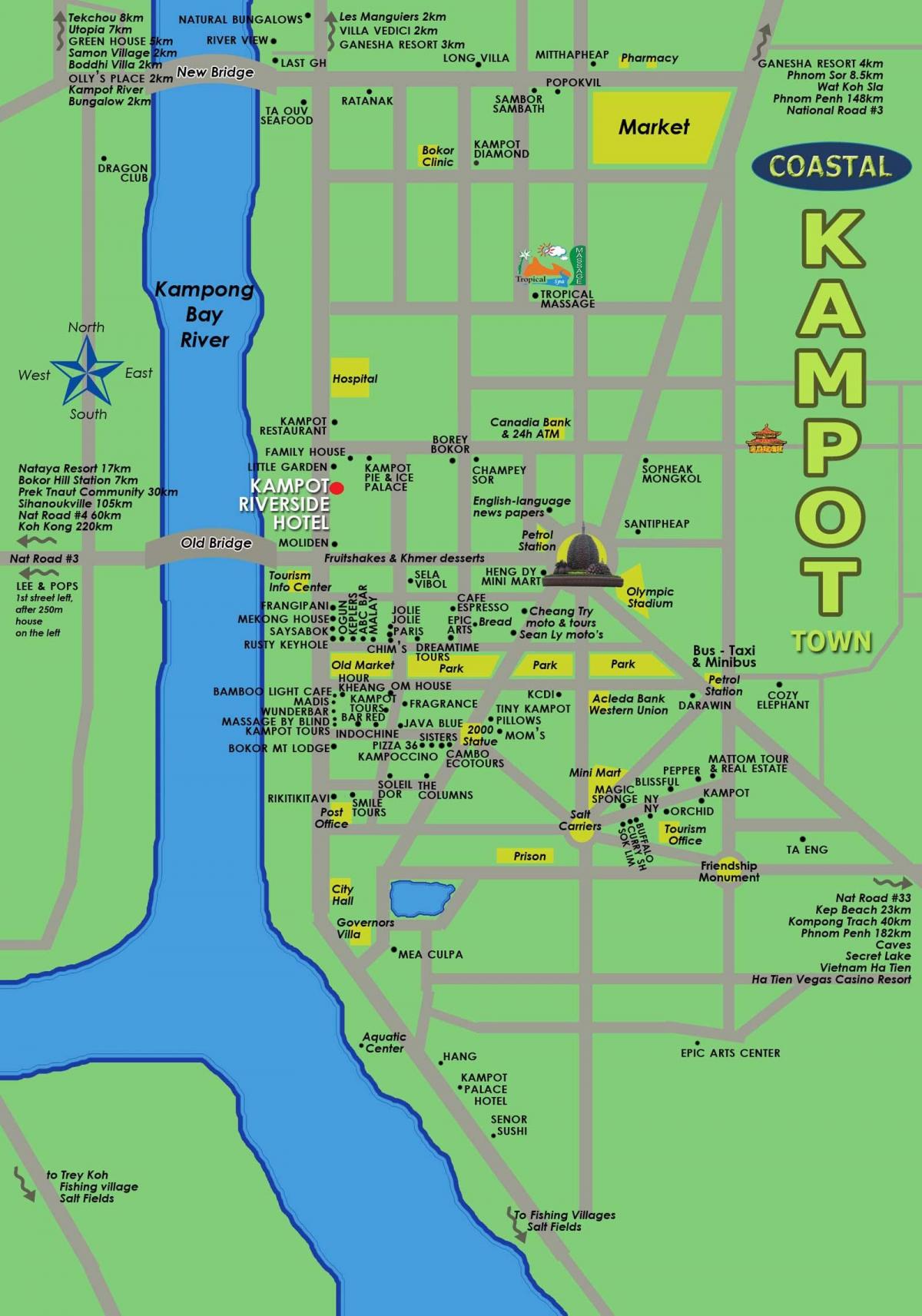 Zemljevid kampot Kambodža