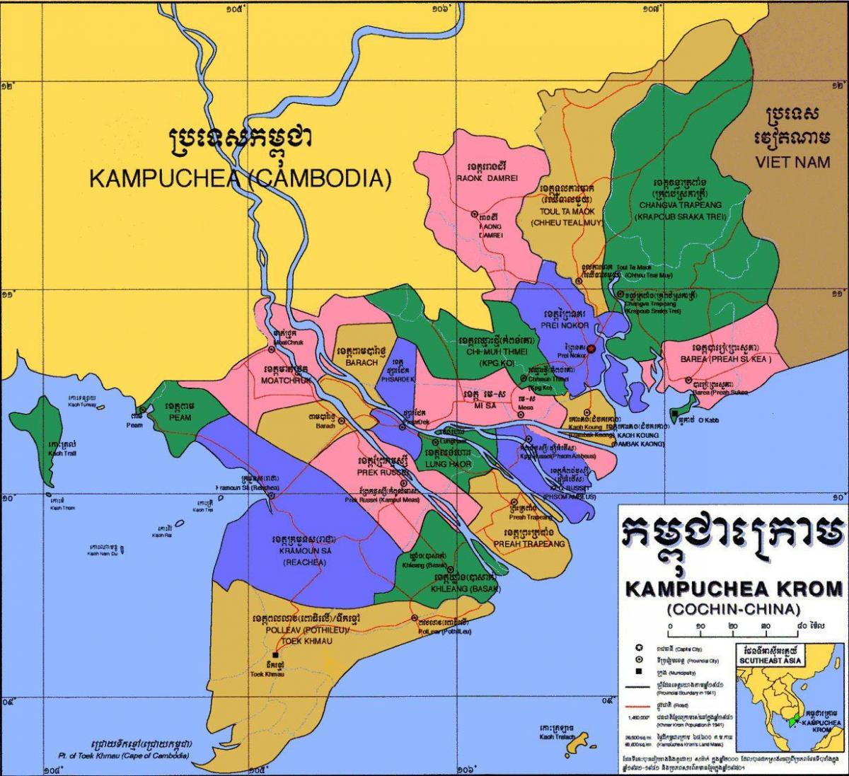 zemljevid kampuchea