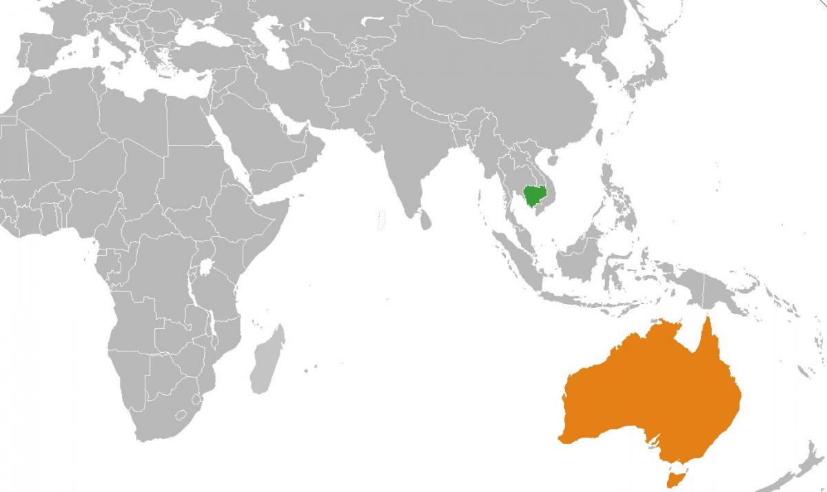 Kambodža zemljevidu na zemljevidu sveta