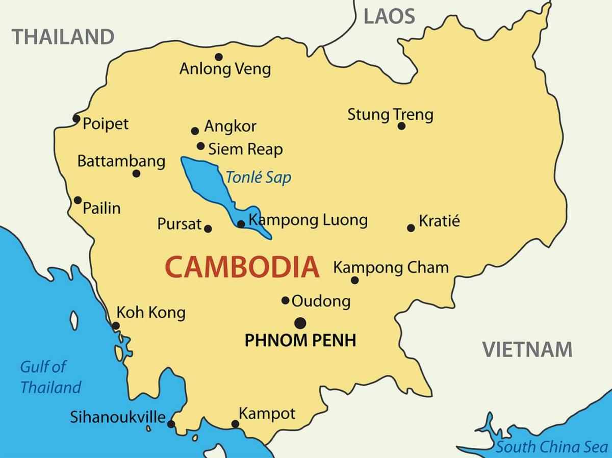 Kambodža mest zemljevid