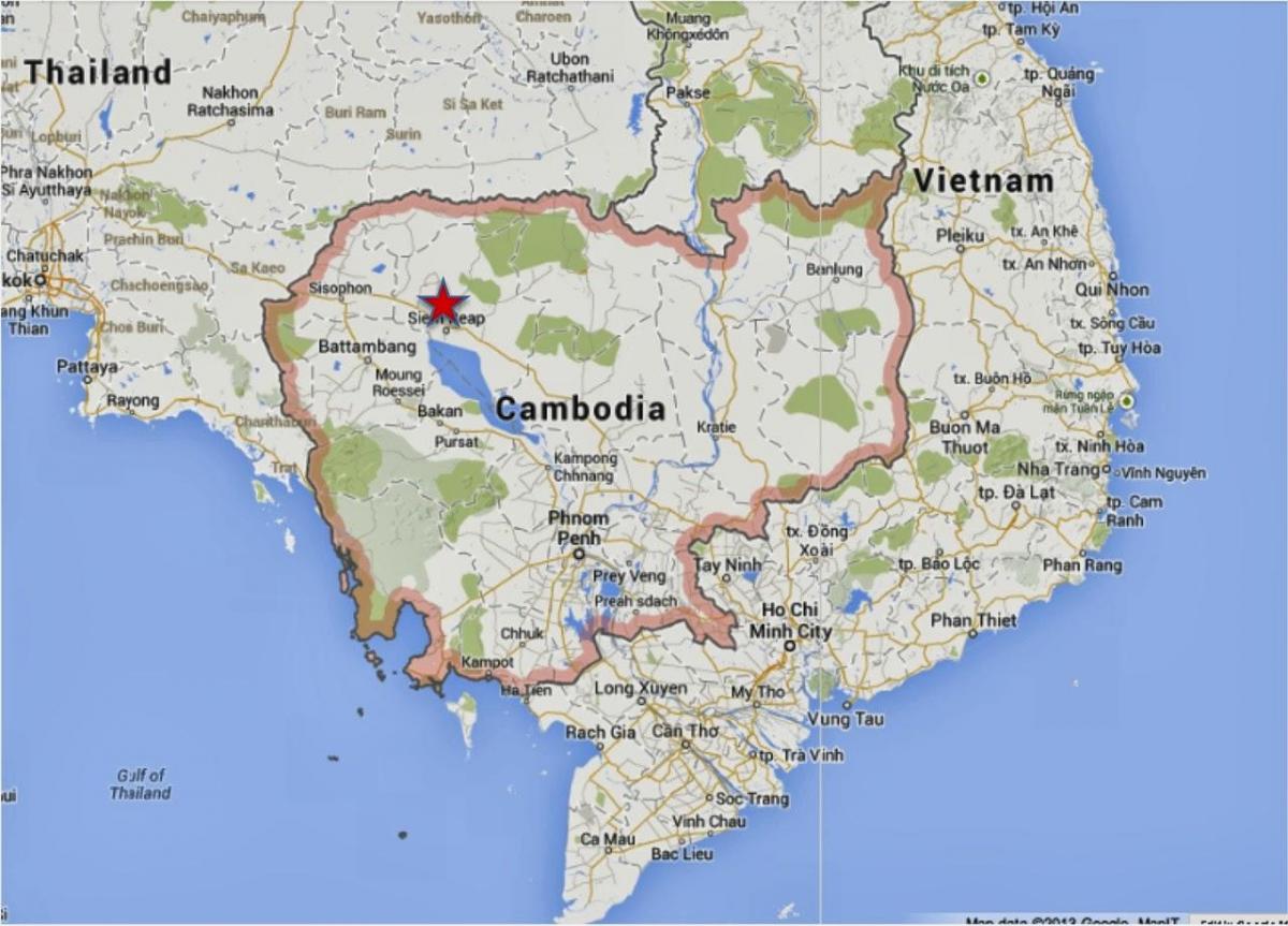 Zemljevid siem žel Kambodža